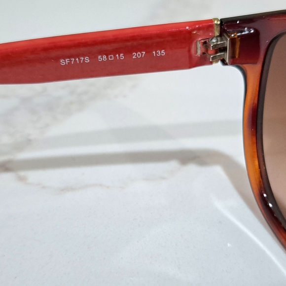 Salvatore Ferragamo Red and Brown Sunglasses